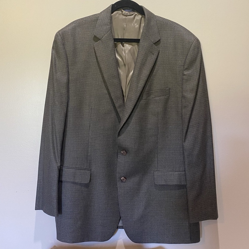 Ralph Ralph Lauren Dillards Sport Coat‎ Men's 48L Houndstooth Wool & Silk Blazer